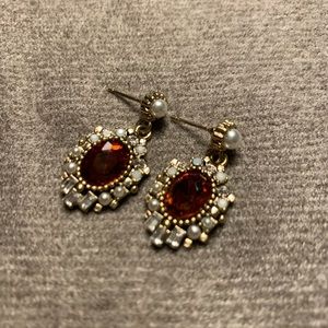 Pumkin Color Crystal Plated Earrings